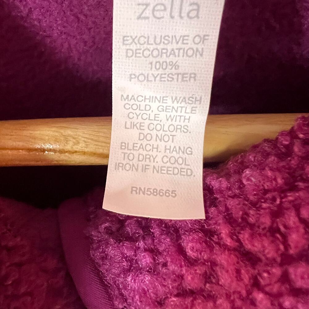 Z by Zella Jacket Womens Size Small Plum Purple Sherpa Snap Button Closure - Picture 9 of 15